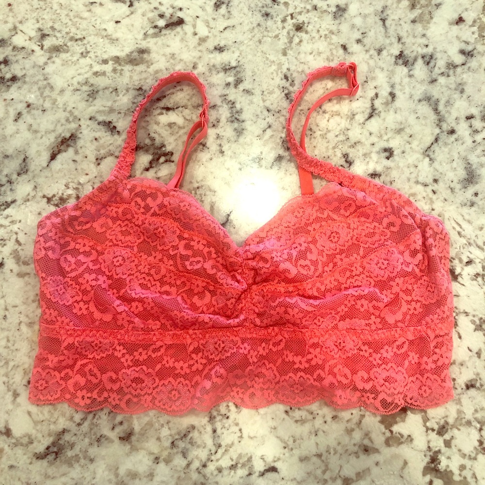 Pink! Coral Lace Bra Top